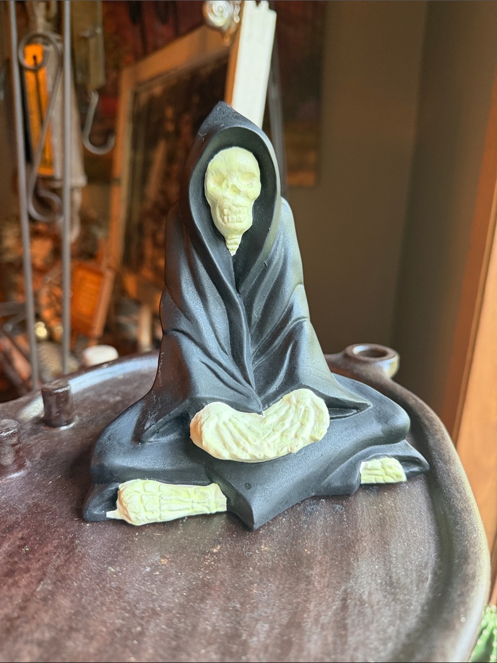 Vintage Ceramic Handmade Grim Reaper Halloween Decor